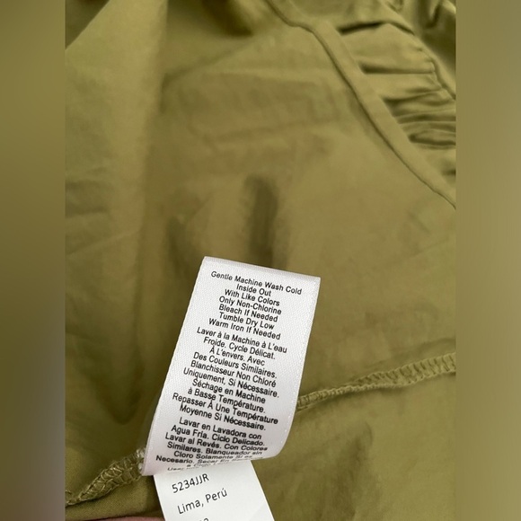 Nation LTD Heddie Combo Babydoll Dress Lichen Olive Green pockets small S - Picture 7 of 12